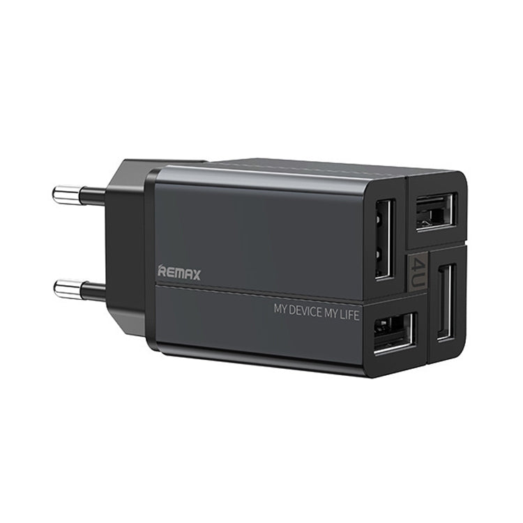 Remax RP-U43 3.4A 4-Port USB Fast Charger Specification: EU Plug (Black)