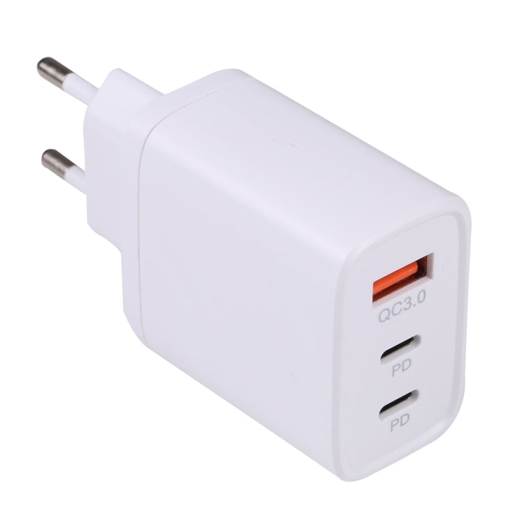 AR-892 3 in 1 QC3.0 PD20W USB + USB-C / Type-C Wall Travel Charger Plug Type: EU Plug (White)