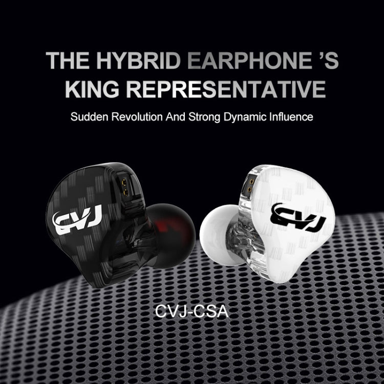 CVJ-CSA Dual Magnetic Coil Iron Hybrid Drive HIFI Wired In-ear Earphone style: with Microphone (White)