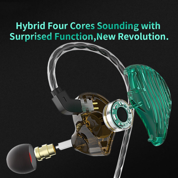 CVJ-CSE Ring Iron Hybrid Music Running Sports Wired In-Ear Headphones style: with Mic (Black)