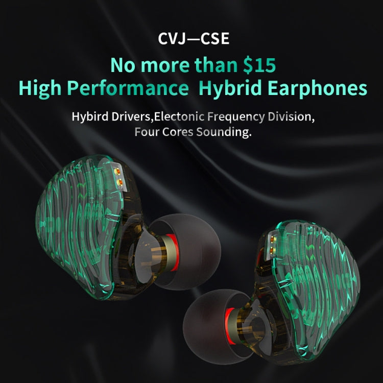 CVJ-CSE Ring Iron Hybrid Music Running Sports Auriculares intrauditivos con Cable estilo: sin Micrófono (Negro)
