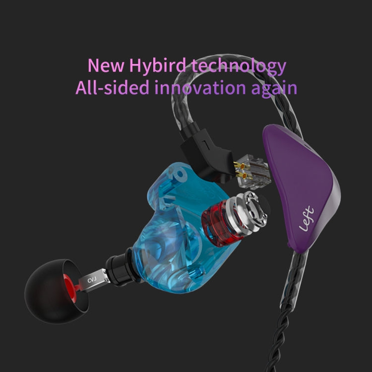 CVJ-CSK In-Ear Dynamic Music Running Sports Headphones Wired Style: 3.5mm with Microphone (Purple Blue)