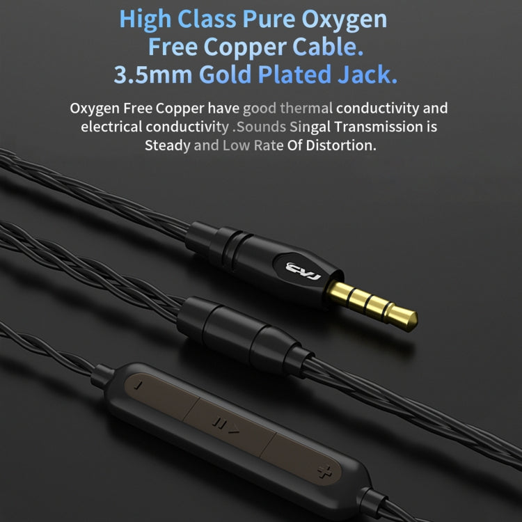 CVJ-CSN In-Ear Dual Magnetic Circuit Dynamic HIFI Wired Earphone style: with Microphone (Black)