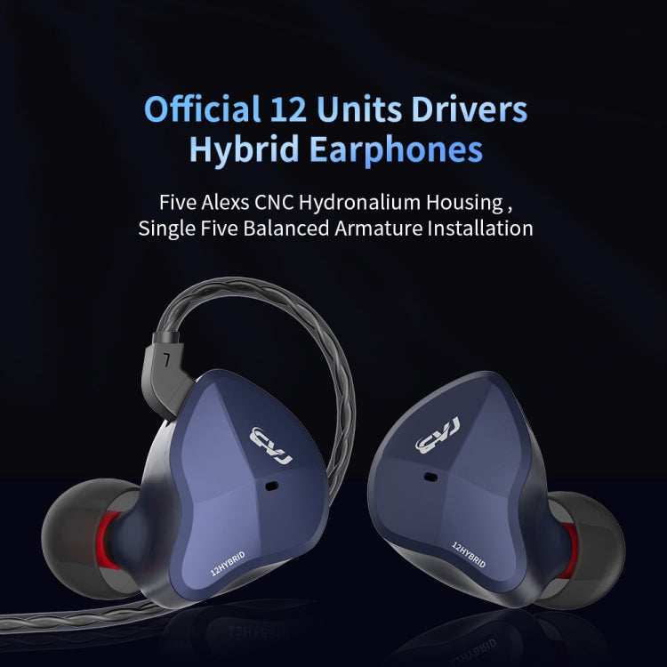 CVJ-CSN In-Ear Dual Magnetic Circuit Dynamic HIFI Wired Earphone style: with Microphone (Blue)