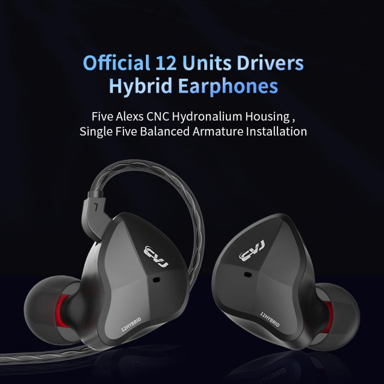 CVJ-CSN In-Ear Dual Magnetic Circuit Dynamic HIFI Wired Earphone Style: Sans microphone (Noir)
