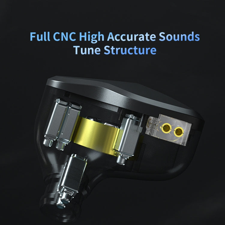 CVJ-CSN In-Ear Dual Magnetic Circuit Dynamic HIFI Wired Earphone Style: Sans microphone (Bleu)