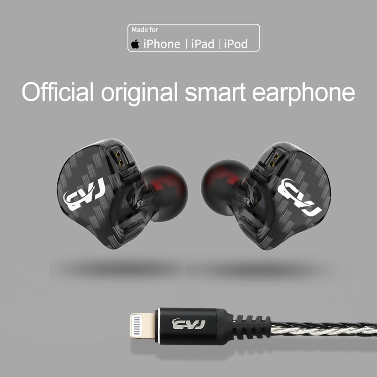 CVJ-CVM Dual Magnetic Ring Iron Hybrid Drive Fashion In-Ear Wired Headphones with Mic Version (Black)