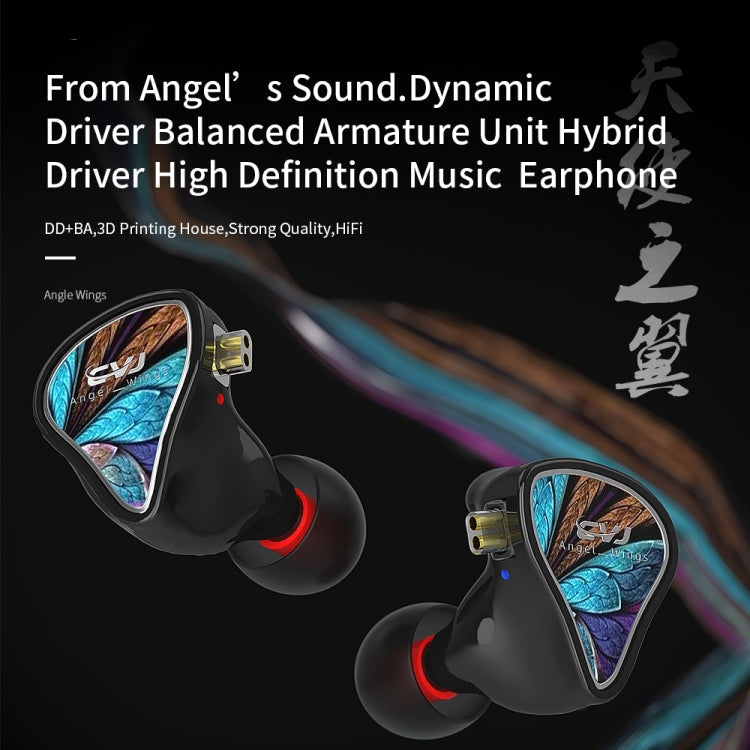 CVJ Angel Wings Hybrid Technology Hifi Music Écouteur filaire avec microphone