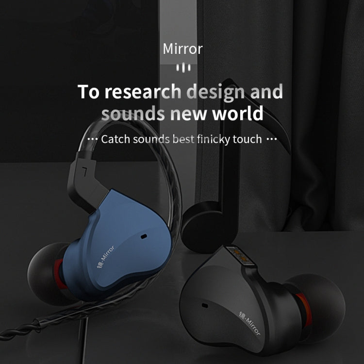 CVJ Mirror Hybrid Technology HiFi Música Auriculares con Cable Sin Micrófono (Azul)