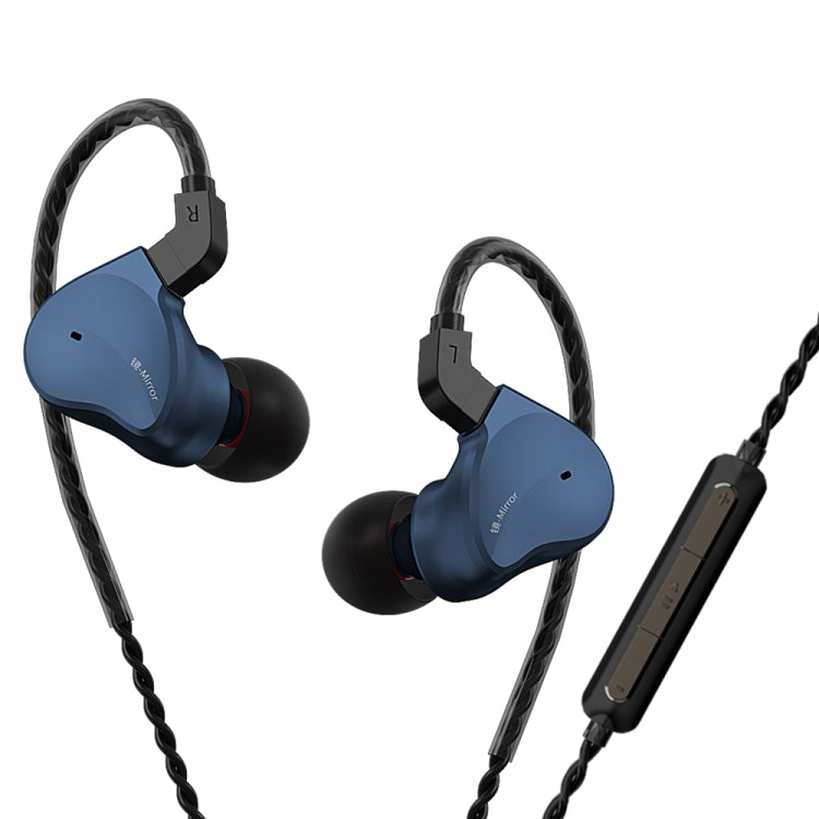 CVJ Mirror Hybrid Technology HiFi Música Auricular con Cable con Micrófono (Azul)