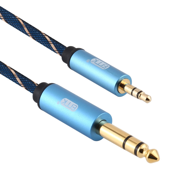 Câble auxiliaire EMK 3,5 mm mâle vers jack mâle 6,35 mm en nylon tressé plaqué or pour ordinateur / X-BOX / PS3 / CD / DVD Longueur du câble : 2 m (bleu foncé)