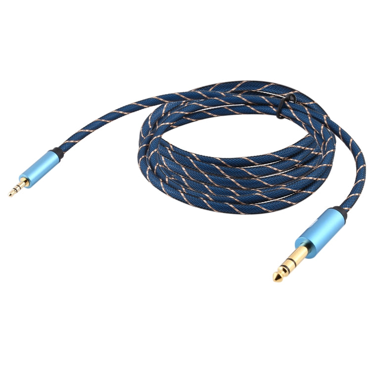 EMK 3.5mm Male Jack to 6.35mm Male Jack Gold Plated Nylon Braided Aux Cable For Computer / X-BOX / PS3 / CD / DVD Cable length: 5m (Dark Blue)