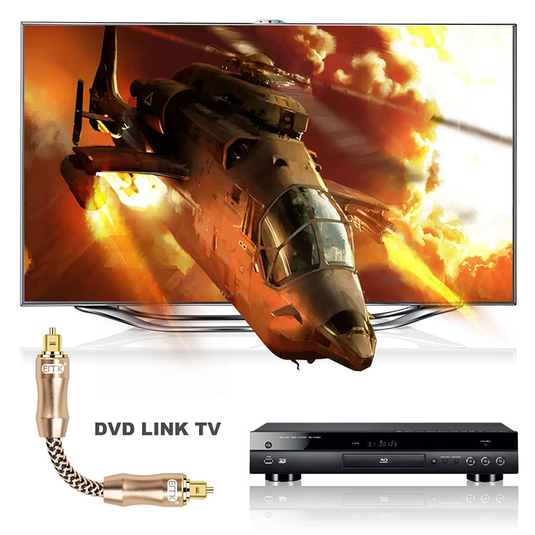 EMK 3m OD6.0mm Gold Câble de raccordement à fibre optique audio numérique pour TV
