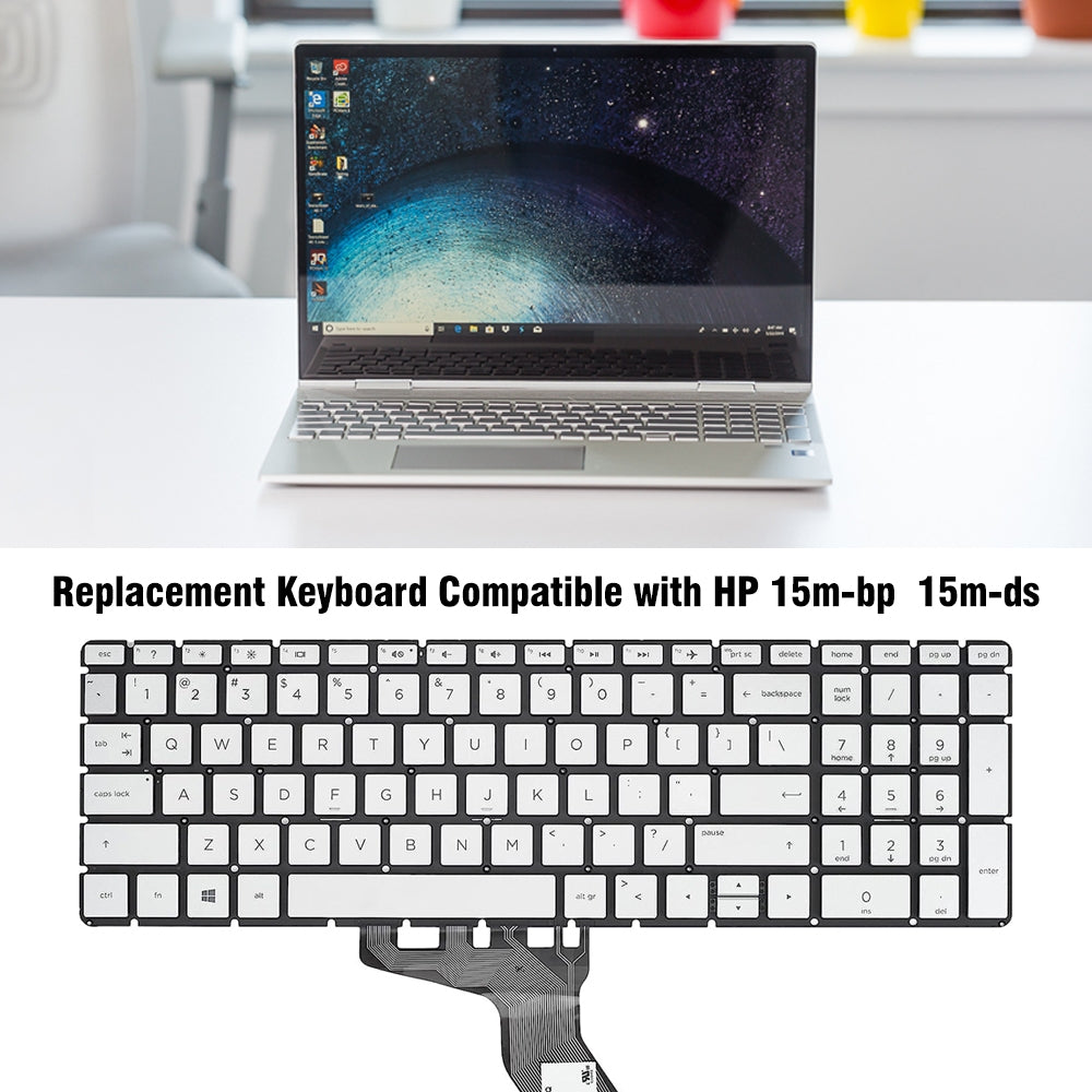Full Keyboard with Backlight US Version HP 15m-DR / 15m-DS Silver