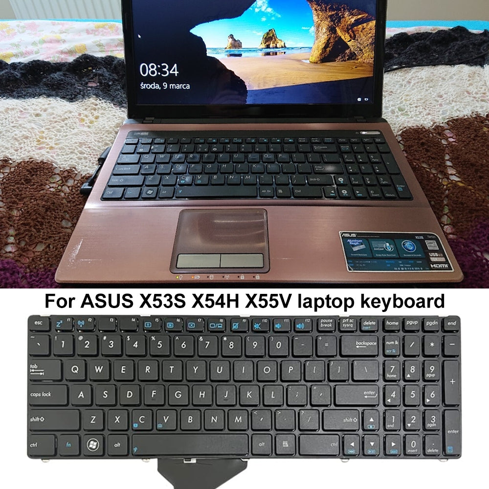 Teclado Completo US Version Asus X53S X54H X55V K52 K53 G51 Negro