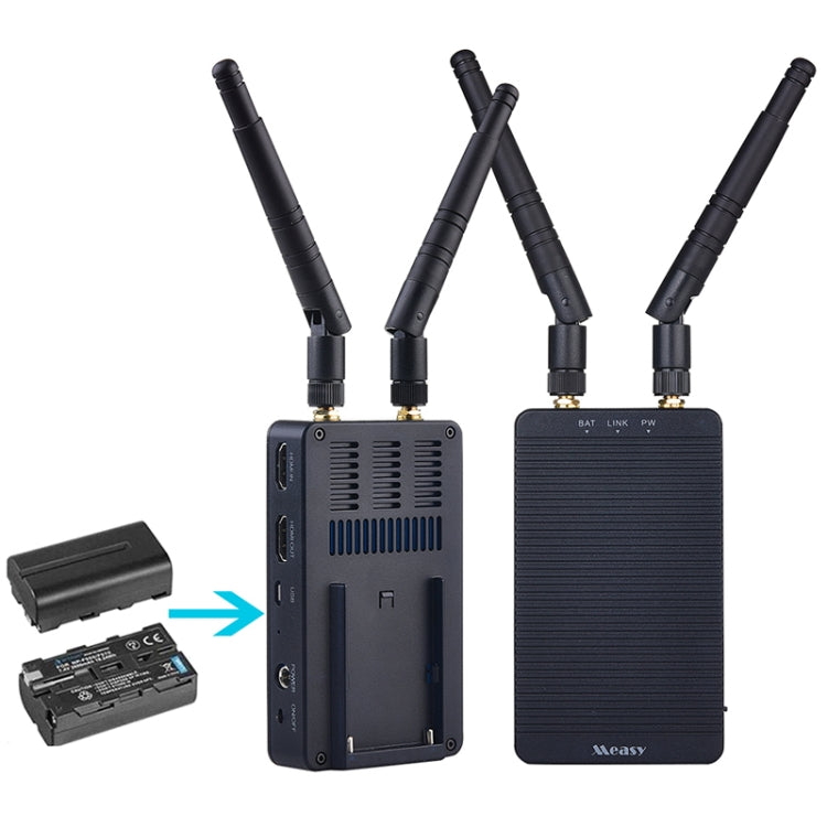 MEASY T1 4K HDMI 2.0 Wireless Audio Transmitter Receiver Extender Transmission System Transmission Distance: 200m UK Plug (Black)