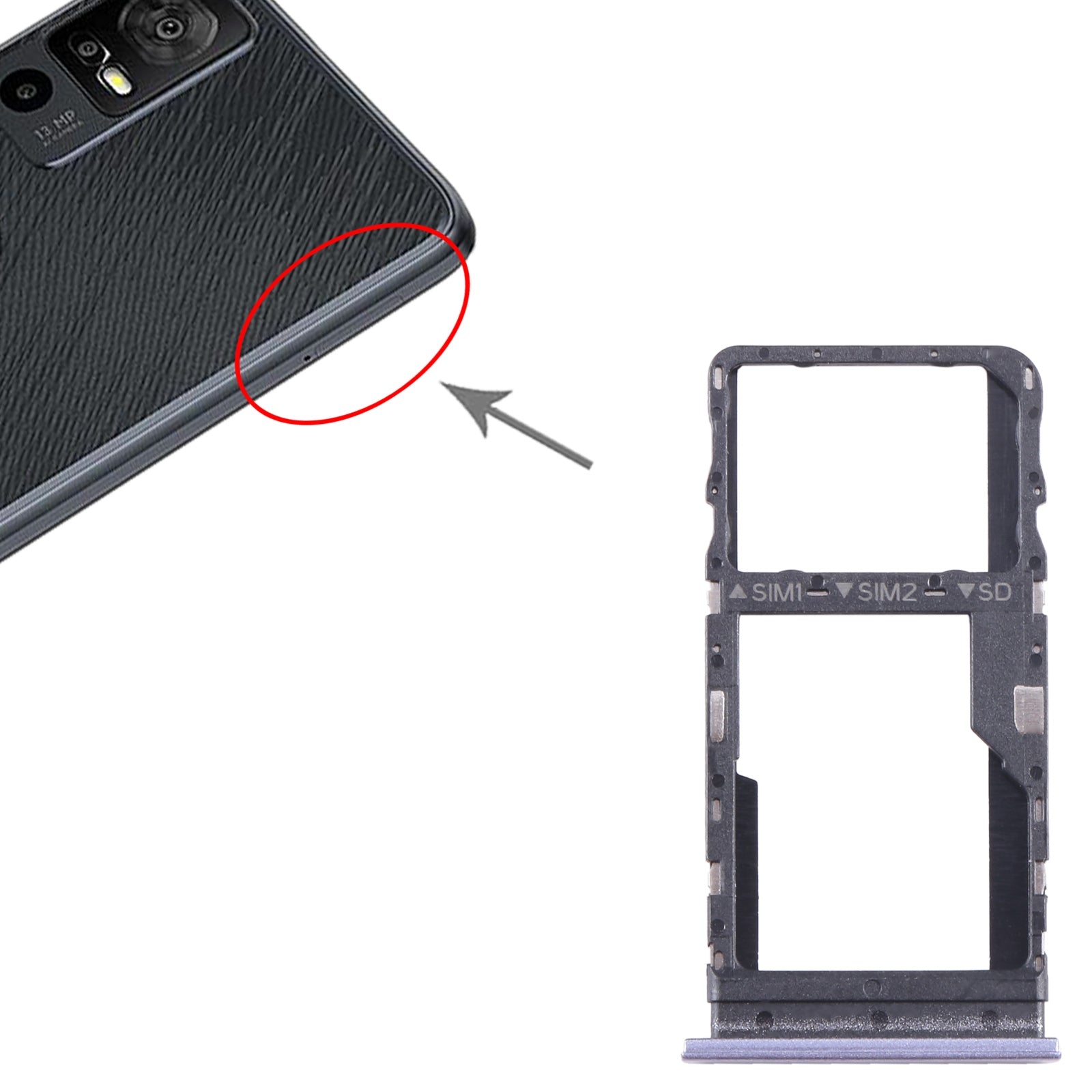 Plateau Support SIM / Micro SD TCL 40 R Violet