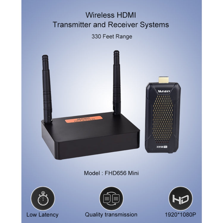 Measy FHD656 Mini 1080P HDMI 1.4 HD Wireless Audio Video Transmitter Receiver Broadcast System Extender Transmission Distance: 100m UK Plug