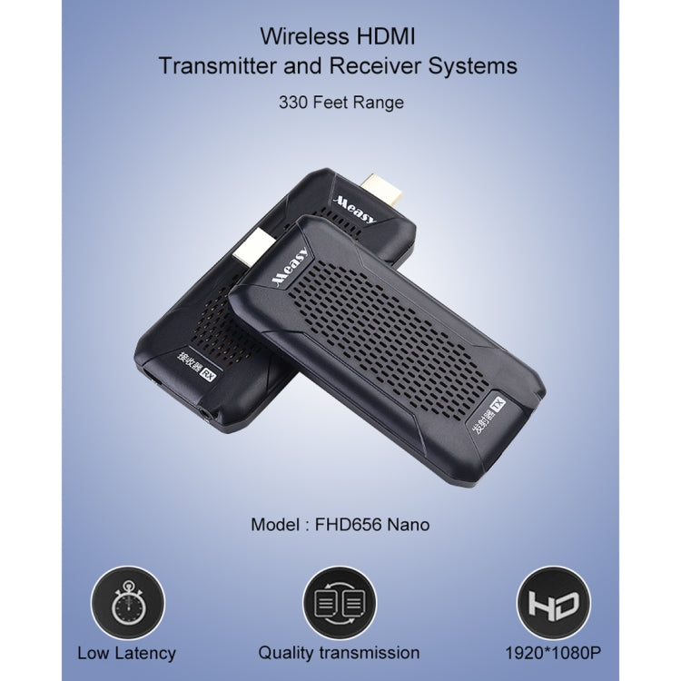Measy FHD656 Nano 1080P HDMI 1.4 HD Wireless Audio Video Dual Mini Transmitter Receiver Extender Transmission System Transmission Distance: 100m EU Plug