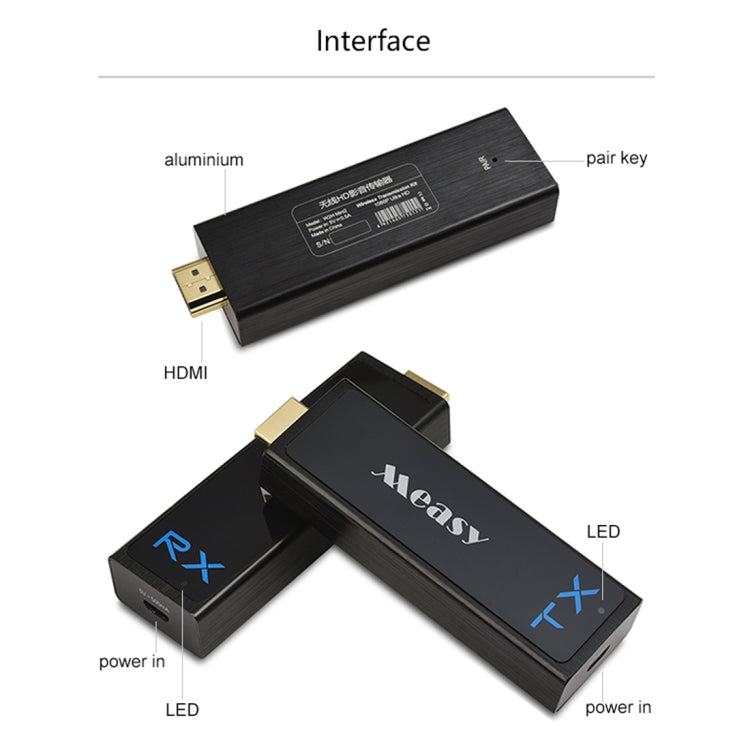 Measy W2H Nano 1080P HDMI 1.4 3D Inalámbrico HDMI Audio Video Transmisor Receptor Extensor Distancia de transmisión: 30 m Enchufe de US