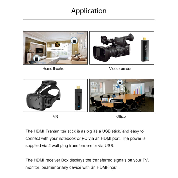 Measy W2H Nano 1080P HDMI 1.4 3D sans fil HDMI Audio Vidéo Transmetteur Récepteur Extender Distance de Transmission: 30m AU Plug