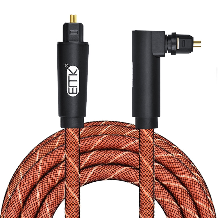 EMK Pivot à 90 degrés Angle droit réglable Pivot à 360 degrés dans. Câble audio optique en maille tissée de nylon Longueur du câble: 1,5 m (Orange)