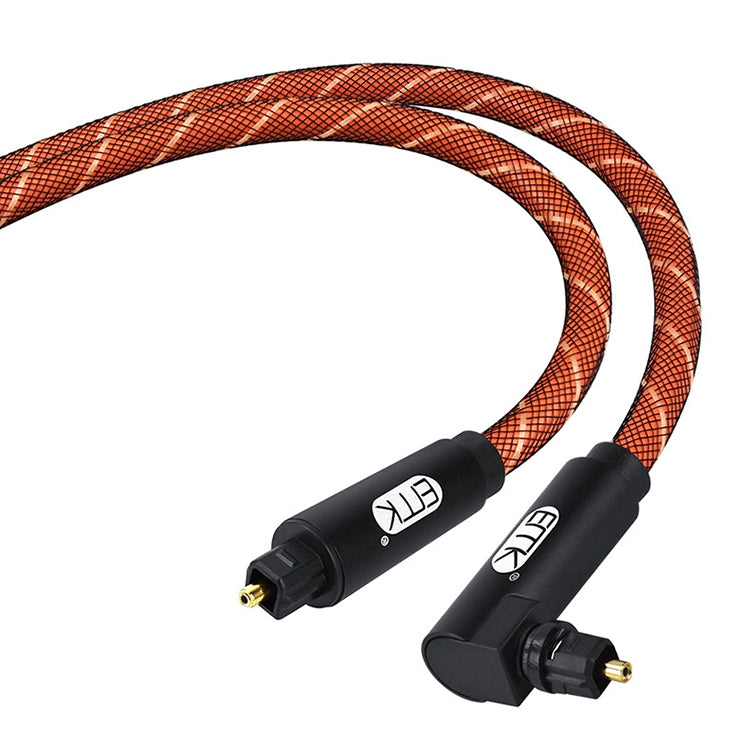 EMK 90 Degree Swivel Adjustable Right Angle 360 ​​Degree Swivel in. Nylon Woven Mesh Optical Audio Cable Cable Length: 5m (Orange)