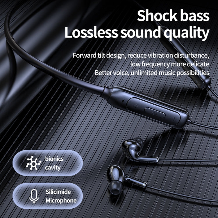 M60 8D Surround Sound Casque Bluetooth 5.1 monté sur le cou sans fil Prise en charge du mode MP3 de la carte TF (Noir)
