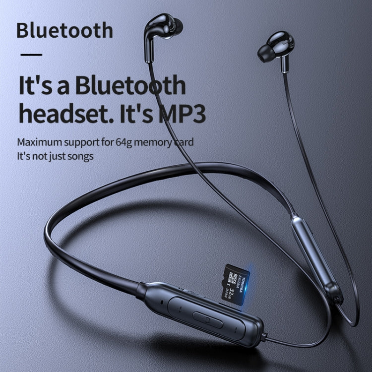 M60 8D Sonido envolvente Inalámbrico Montado en el cuello 5.1 Auriculares Bluetooth Soporte Tarjeta TF Modo MP3 (Negro)
