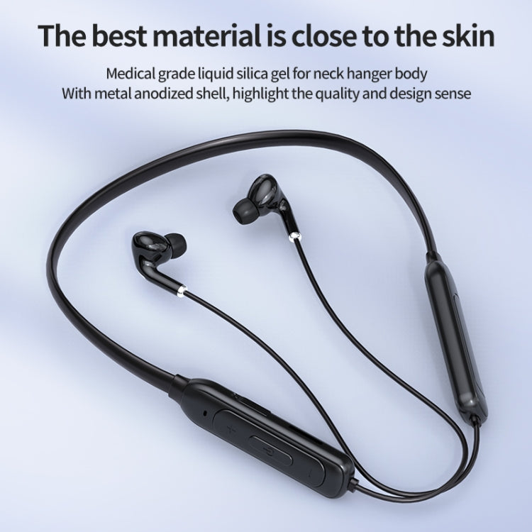 M60 8D Surround Sound Wireless Neck-Mounted 5.1 Bluetooth Headphones Support TF Card MP3 Mode (White)