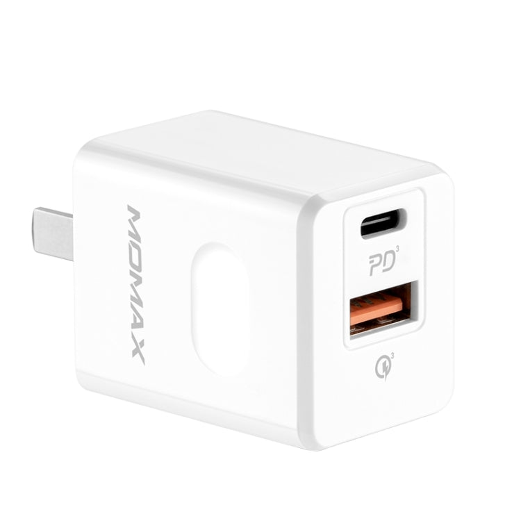 Momax UM16 20W PD + QC3.0 Fast Charging Travel Charger Power Adapter (White)