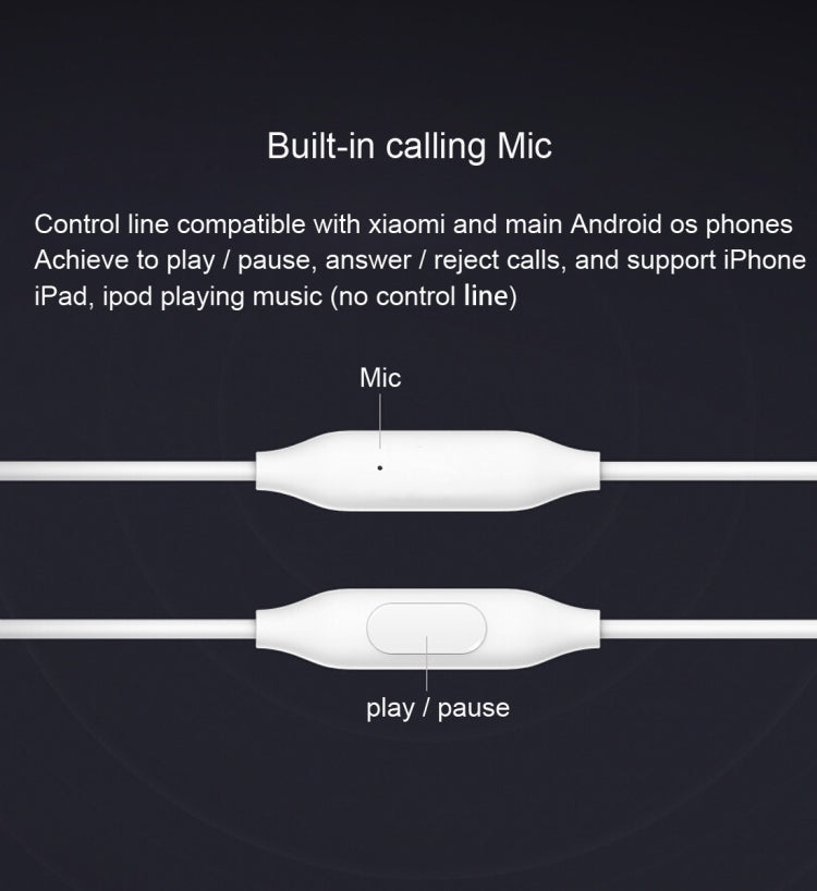 Auriculares básicos de Xiaomi MI Original Auriculares básicos con Control de alambre + MIC respaldo y rechazo de llamadas (Azul)
