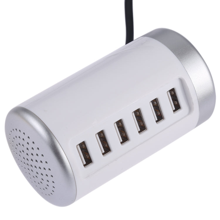 30W 6-Port Charger Station Power Adapter AC100-240V US Plug (White)