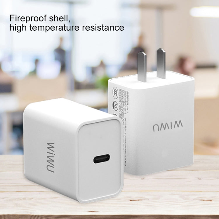 WIWU COMET RY-U56 20W Wall Charger Fast Charger Type C Power Adapter US Plug (White)
