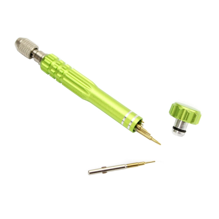 JF-6688 Juego de Destornilladores estilo bolígrafo multiusos de Metal 5 en 1 Para Reparación de Teléfonos (Verde)