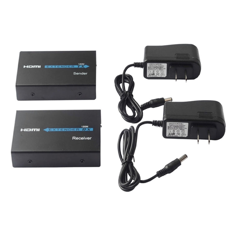 HDMI Extender (receiver and sender) via a single UTP CAT5e/6 Cable transmission distance: 120m (Black)