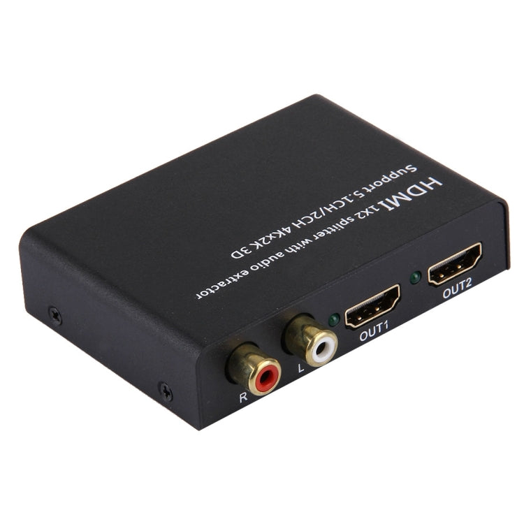Divisor HDMI 1x2 con extractor de Audio compatible con 5.1CH / 2CH 4Kx2K 3D