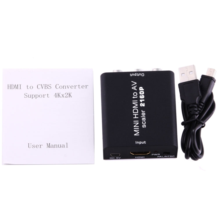 Convertidor de Señal de video compuesto Mini HDMI a AV / CVBS (Negro)