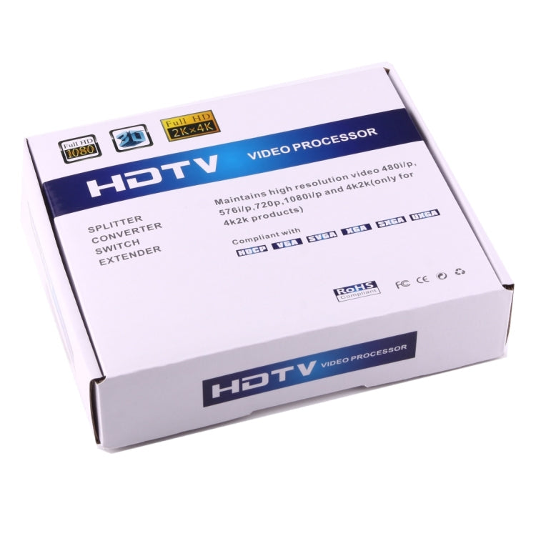 Convertidor de adaptador de video 1080P HD HDMI a YPbPr y Audio R / L (Negro)