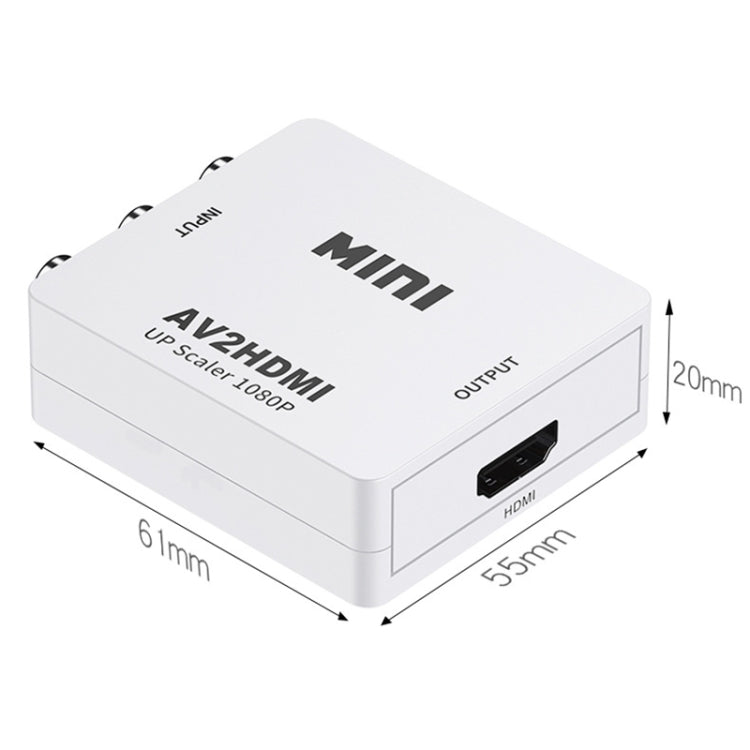 HOWEI HW-2105 Adaptateur convertisseur audio Mini AV CVBS / L + R vers HDMI Scaler Support 1080P (Noir)