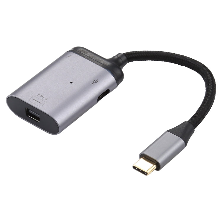 Cable adaptador de sincronización de datos de 4K USB-C / Type-C a Mini DisplayPort 1.4 + PD