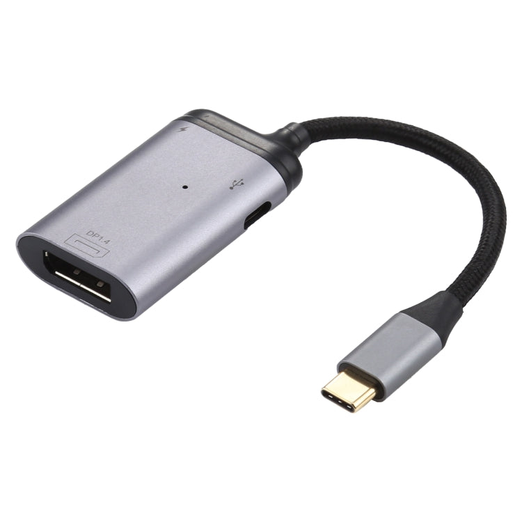 Cable adaptador de sincronización de datos de 4K USB-C / Type-C a DisplayPort 1.4 + PD