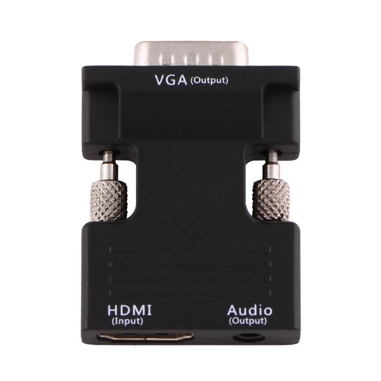 Convertisseur HDMI femelle vers VGA mâle avec adaptateur de sortie audio pour projecteur moniteur TV (noir)