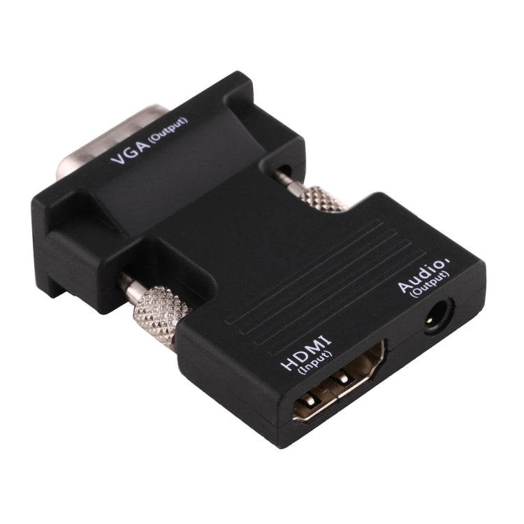 Convertidor HDMI Hembra a VGA Macho con adaptador de salida de Audio Para Proyector monitor televisores (Negro)