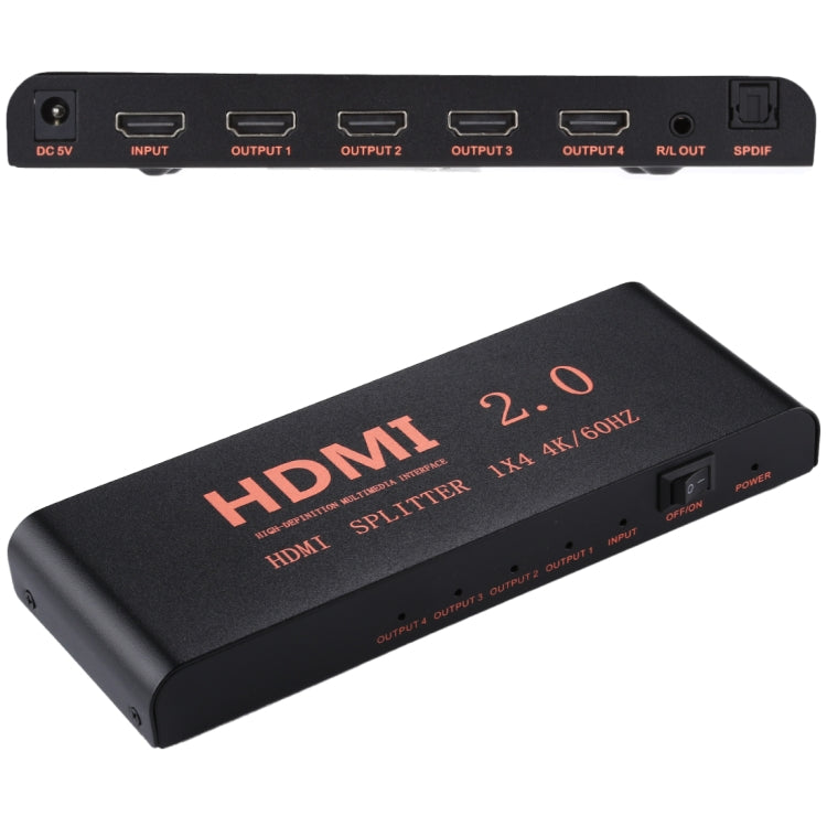 Divisor CY-042 1X4 HDMI 2.0 4K / 60Hz Enchufe de la UE
