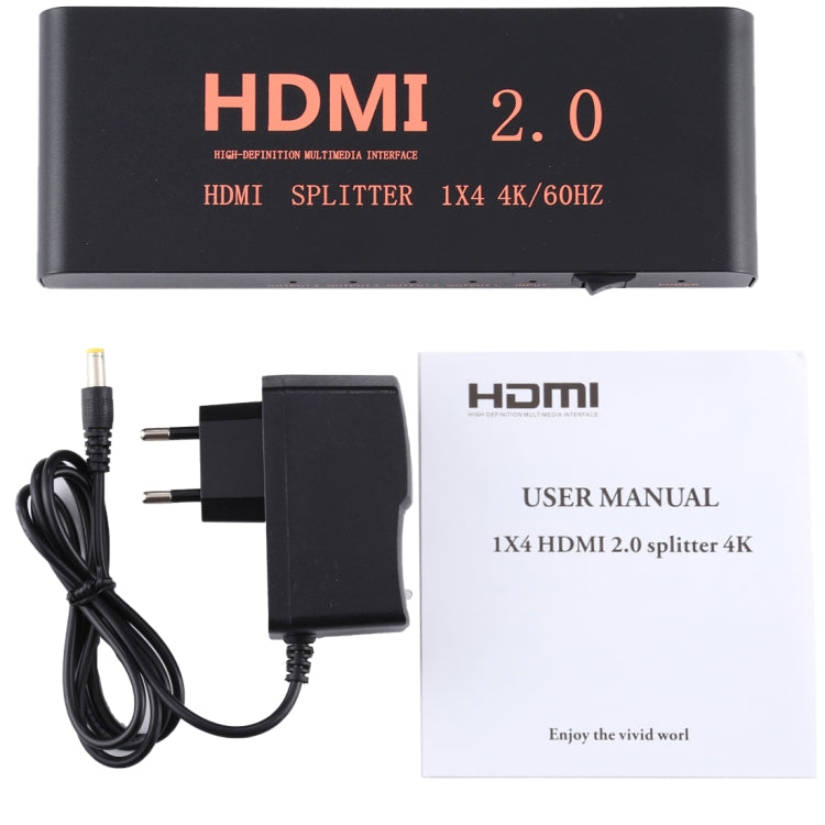 Divisor CY-042 1X4 HDMI 2.0 4K / 60Hz Enchufe de la UE