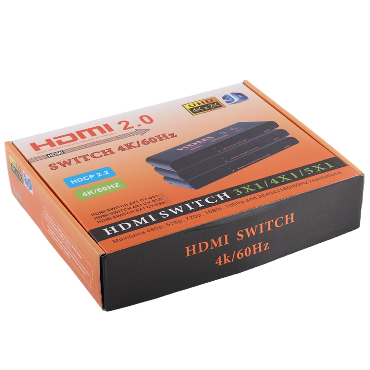 Commutateur HDMI 2.0 3X1 4K/60Hz avec télécommande Prise UE