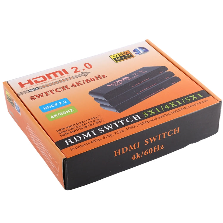 HDMI 2.0 4X1 4K/60Hz Switch with Remote Control EU Plug