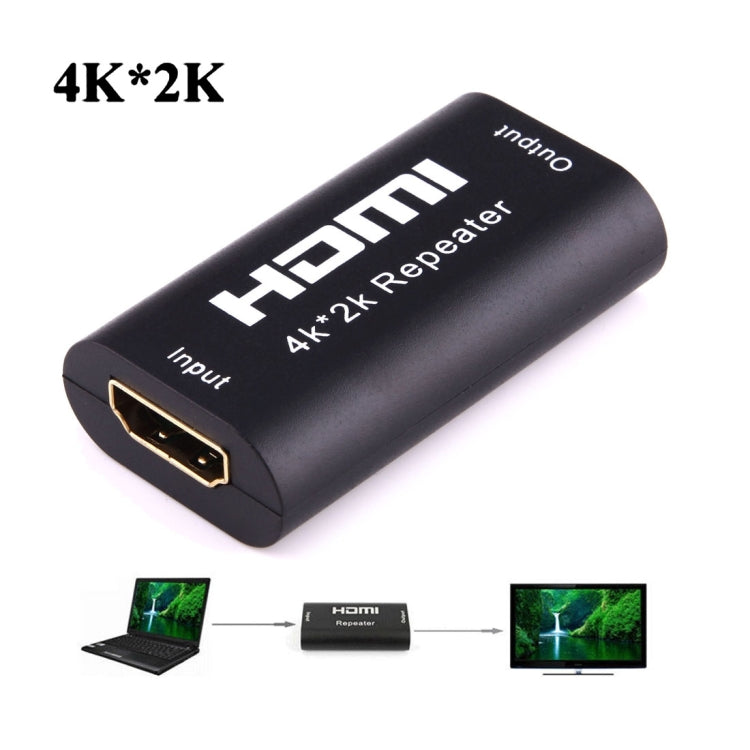 Mini 2160P Full HD HDMI 1.4b Amplificateur Répéteur Prise en charge 4K x 2K 3D (Noir)