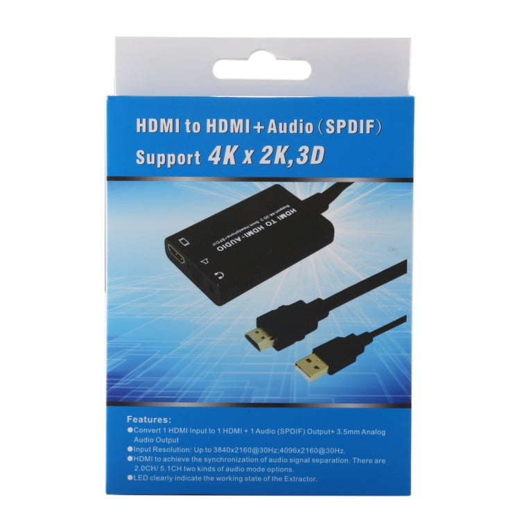 HDMI a HDMI + Audio de 3.5 mm + SPDIF 4K x 2K Convertidor 3D Fuente de Alimentación de Soporte